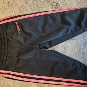 Adidas Kids Black and Pink Track Pants